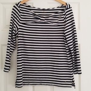 Kate Spade Striped Shirt Bow Neckline XL